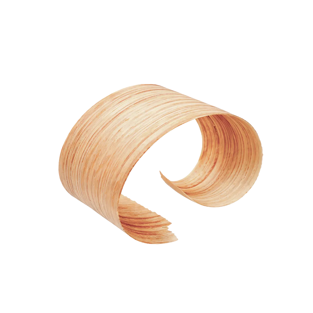 Wooden shaving on a white background