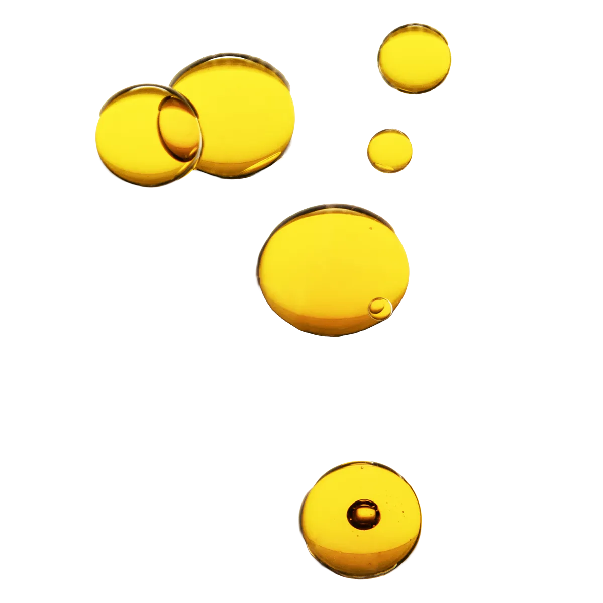 Yellow oil on a white background
